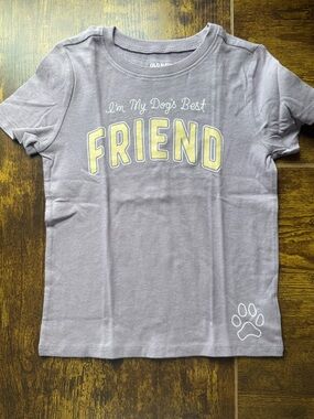 Old Navy Lavender Tee with Yellow Lettering - "Friend"